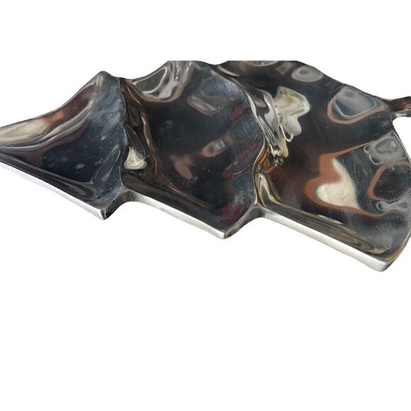 Ann Kary Pewter Christmas Tree Serving Trinket Display Dish Made in Mexico - Picture 2 of 5